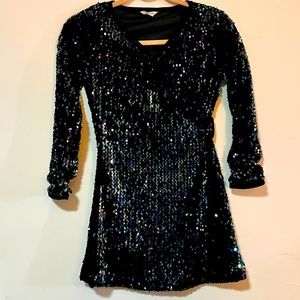 Habitual Girl ~ Raven Multi Sequins Wrap Dress